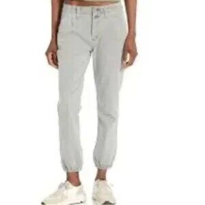 Paige Pleated Mayslie Double Button Jeans - Vintage Grey Haze Size 32